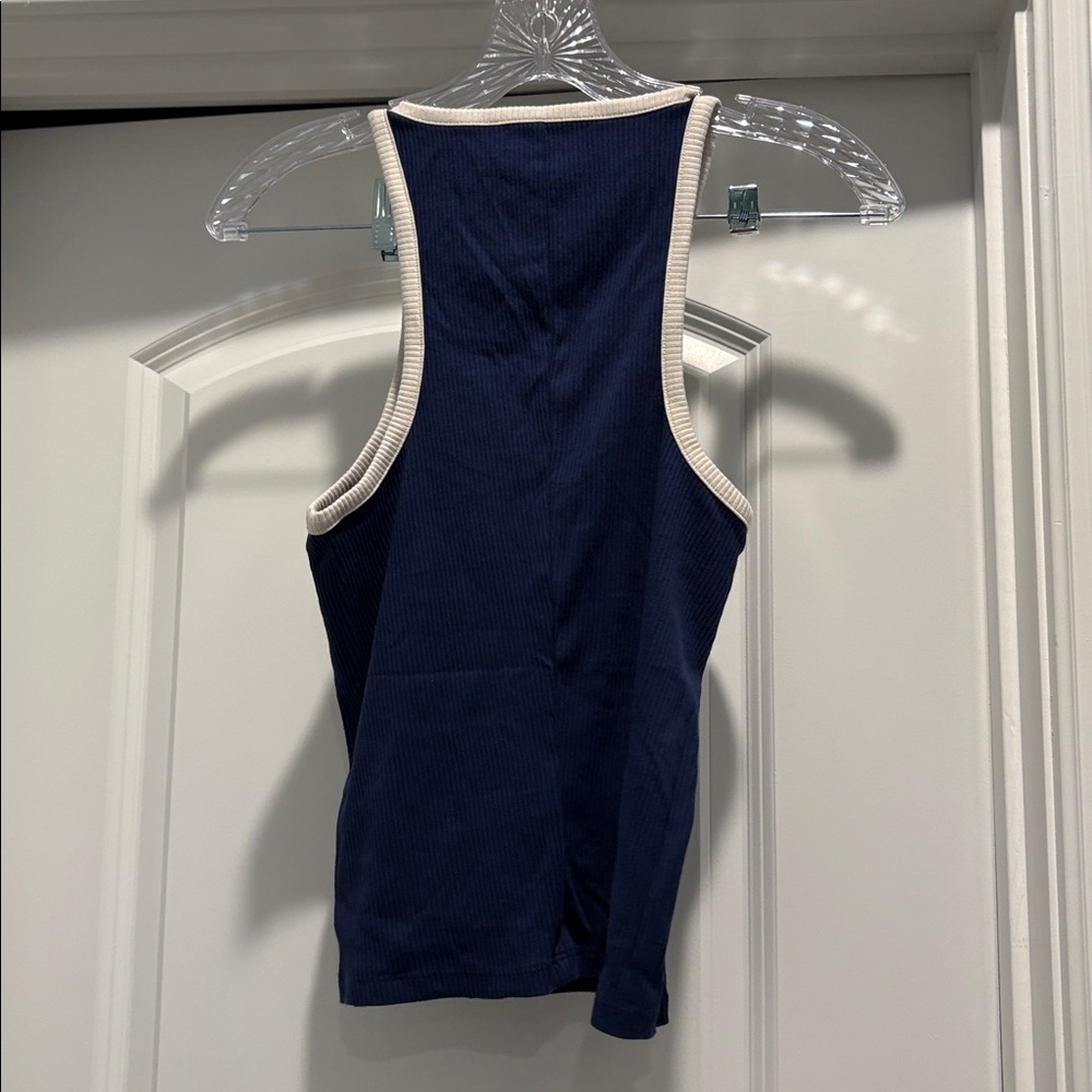 J.Crew Navy Racerback Cropped Tank - Picture 4 of 5